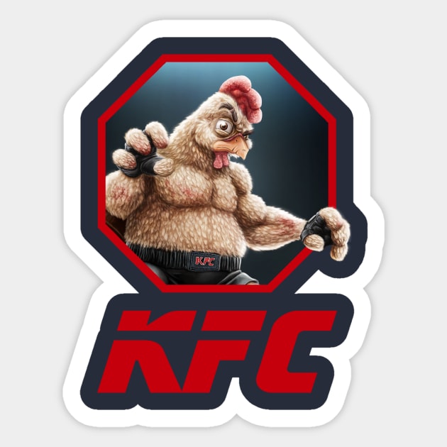 KFC Fighter Logo Red Sticker by Rony Azurdia